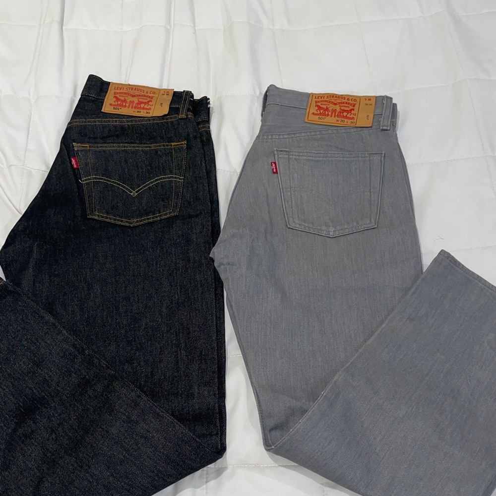 Levi's Men’s Straight Jeans in Black and Gray Duo